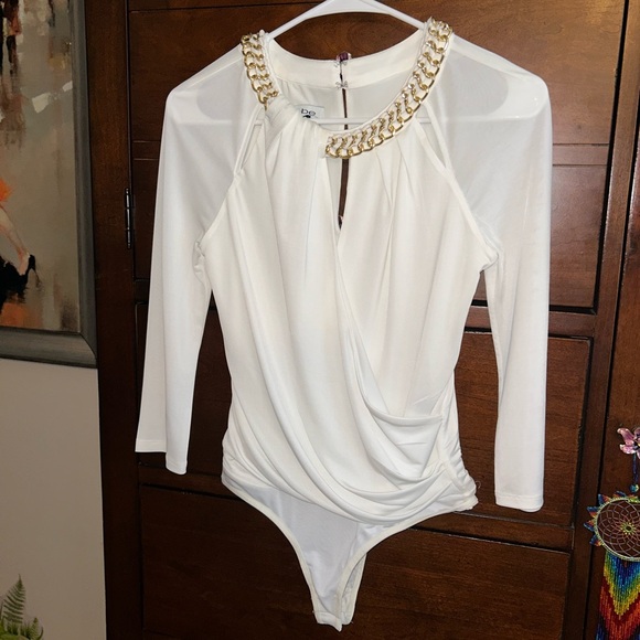 NWT! Two Bebe Chain Keyhole Bodysuits - Picture 2 of 16